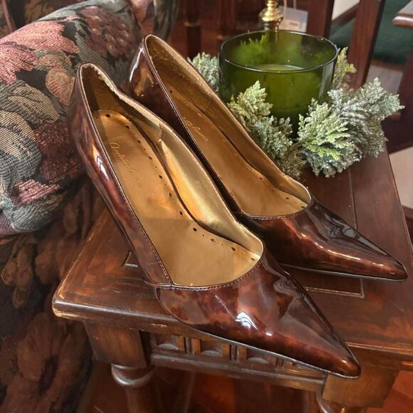 Charlotte Russe Stiletto High Heels Brown Two Tone Pointed Toe Y2K Womens 7.5/8 - Picture 2 of 7